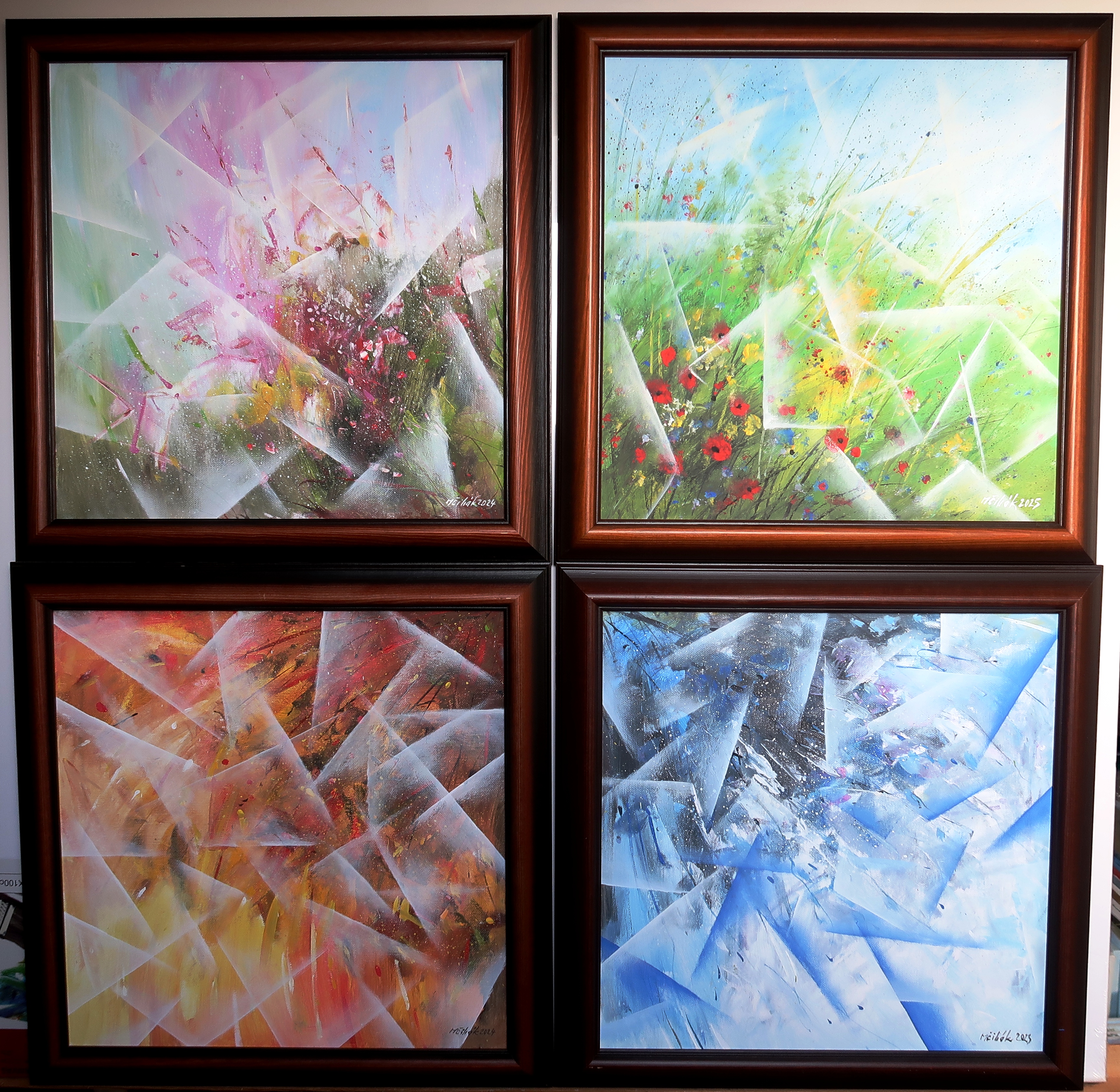 Abstraktní nálada I-IV roční období 4 ks