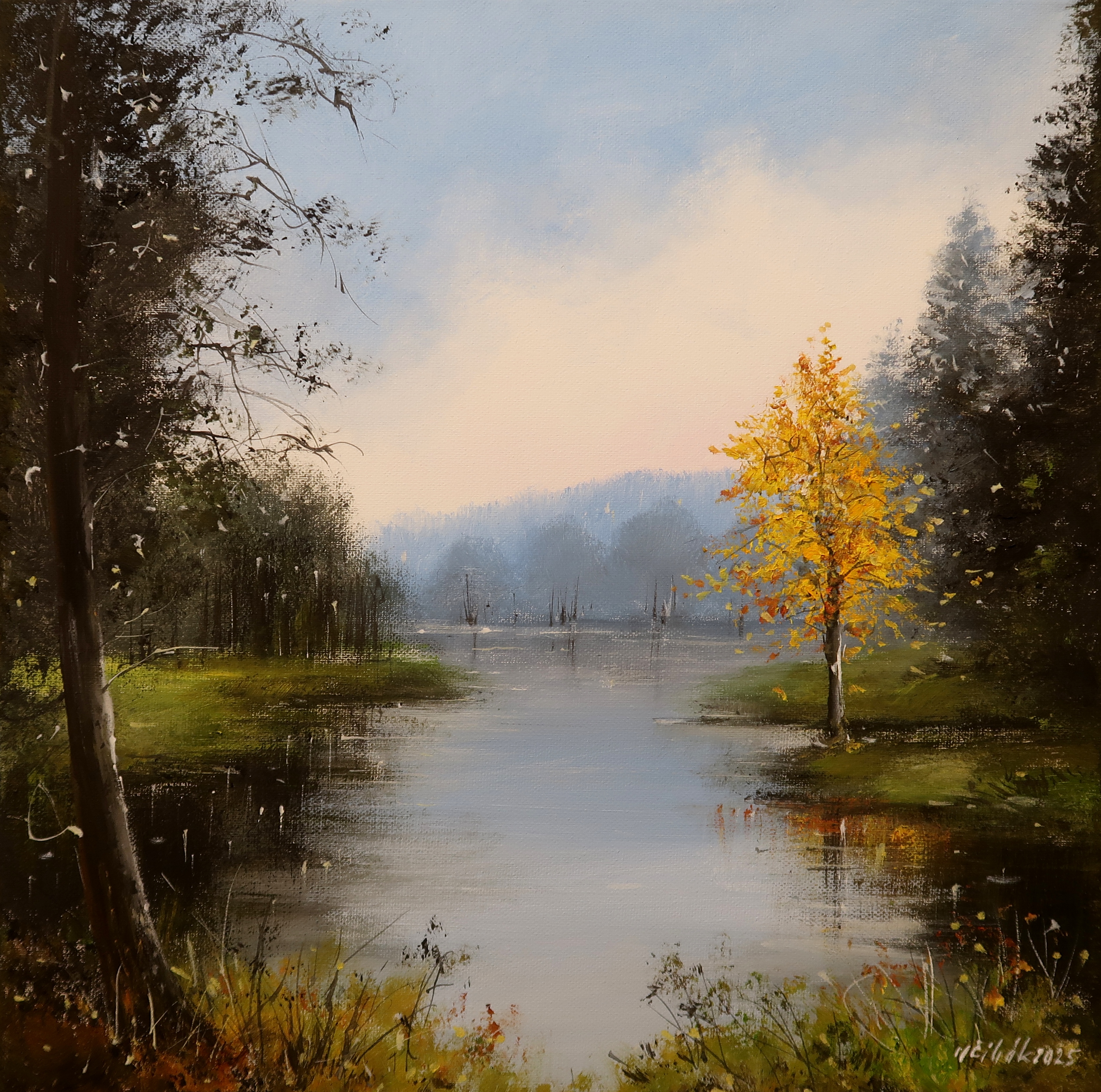 Podvečerní zátoka jezera